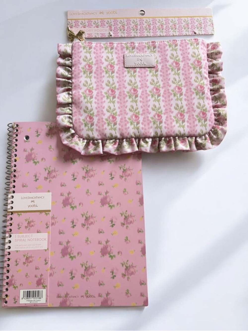 LoveShackFancy Notebook & Blooming Heirloom Flat Zip Pencil Case